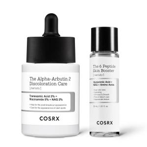 imageCOSRX Spotless Glow Duo  2 Alpha Arbutin Discoloration Care Face Serum 17 floz  Miniature 6X Peptide Skin Booster Serum 1 floz