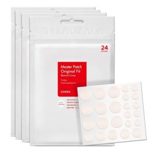 imageCOSRX Acne Pimple Patch Absorbing Hydrocolloid Original 3 Size Patches for Zits Cover Spot Stickers for Face and Body Not Tested on Animals No Toxic Ingredients 120 Count Pack of 596 Piece Assortment