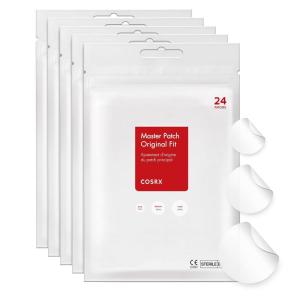 imageCOSRX Acne Pimple Patch Absorbing Hydrocolloid Original 3 Size Patches for Zits Cover Spot Stickers for Face and Body Not Tested on Animals No Toxic Ingredients 120 Count Pack of 524 Count Pack of 5