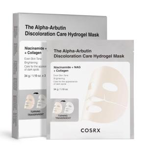 imageCOSRX Advanced Snail Mucin Glass Glow Hydrogel Face Masks Skincare 3 EA Collagen Face Mask Travel Essentials Overnight Face Mask Korean Skin CareAlphaArbutin