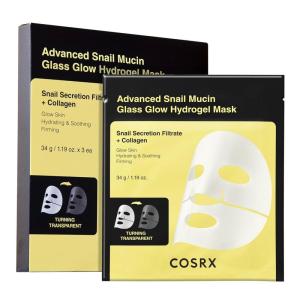 imageCOSRX Advanced Snail Mucin Glass Glow Hydrogel Face Masks Skincare 3 EA Collagen Face Mask Travel Essentials Overnight Face Mask Korean Skin CareSnail Mucin