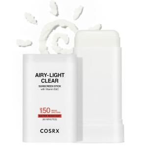 imageCOSRX AiryLight Clear Sunscreen Stick with Vitamin E ampamp C SPF 50 067 oz 19g Lightweight Travel Essentials Summer Essentials Korean Skin Care Korean Matte Sunscreen for Face