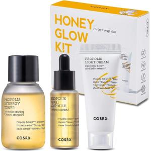 imageCOSRX Honey Glow Kit Korean Skin Care Set with Propolis Facial Toner Serum ampamp Cream Mini Travel Essentials Deep Moisture Hydration Nourishment Travel Size Gift Set Korean Skin Care