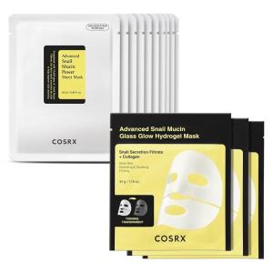 imageCOSRX Snail Mucin Sheet Mask 10EA  Hydrogel Collagen Mask 3EA Self Care Stocking Stuffers Travel Essentials Gifts for Women Face Masks for Dry Skin Korean Skin Care