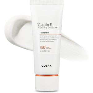 imageCOSRX Vitamin E Vitalizing Face Sunscreen SPF 50 169 fl oz SPF Moisturizer Lightweight under Makeup Travel Essentials Summer Essentials Korean Skin Care Korean Sunscreen for Face