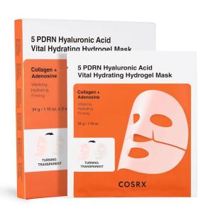 imageCOSRX 5 PDRN Hyaluronic Acid Vital Hydrating Hydrogel Mask Overnight Hydrogel Face Mask for Glass Glow Skin ampamp Firming with Salmon DNA Centella PDRN Korean Skin Care Stocking Stuffers 34g x 3ea